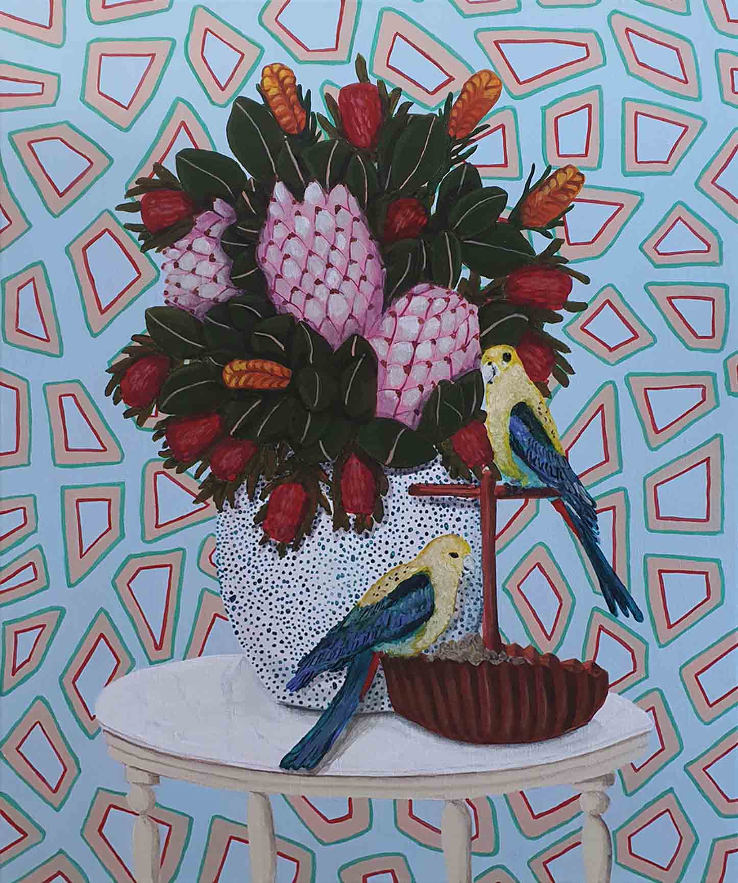 Flowers and Rosella (sold) 
