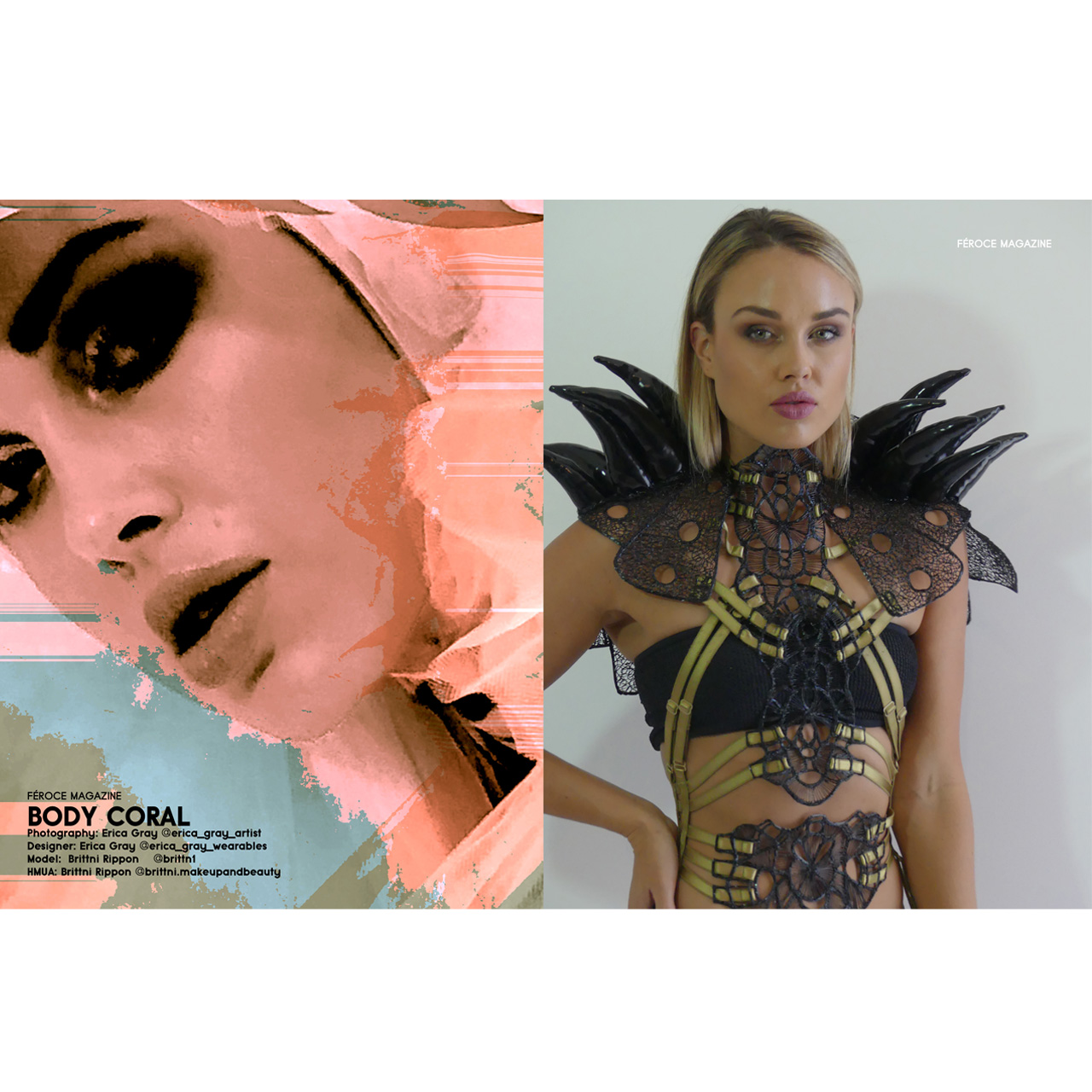 Model @brittn1 HMUA @brittni.makeupandbeauty published in FEROCE Magazine MAY vol 1 2019